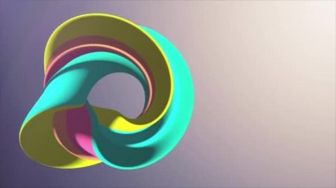 Yumuşak renkler 3d eğri gökkuşağı çörek hatmi şeker sorunsuz döngü soyut şekil animasyon arka plan yeni kalite evrensel hareket dinamik animasyonlu renkli neşeli video görüntüleri