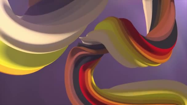 부드러운 색상 3d 곡선된 멜로 밧줄 사탕 원활한 루프 추상 모양 애니메이션 배경 새로운 품질 범용 모션 동적 애니메이션된 화려한 즐거운 영상 — 비디오