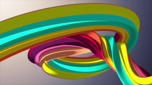 Couleurs douces 3D courbé arc-en-ciel guimauve corde bonbons boucle sans couture forme abstraite animation fond nouvelle qualité mouvement universel dynamique animé coloré joyeux vidéo 