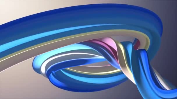 Couleurs douces 3D courbé guimauve corde bonbons boucle sans couture forme abstraite animation fond nouvelle qualité mouvement universel dynamique animé coloré joyeuse vidéo — Video