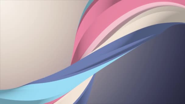 Miękkie kolory 3d zakrzywione Zefir liny candy Płynna pętla abstrakcyjny kształt animacji tła nowe jakości uniwersalny ruchu dynamicznego animowane kolorowe radosny materiału wideo — Wideo stockowe