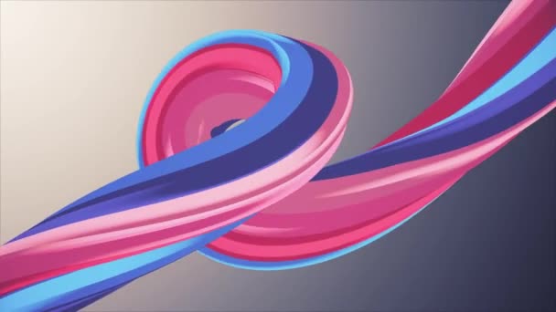Colori tenui 3D curvo marshmallow corda caramelle anello senza soluzione di continuità astratto forma animazione sfondo nuova qualità universale movimento dinamico animato colorato gioioso video — Video Stock