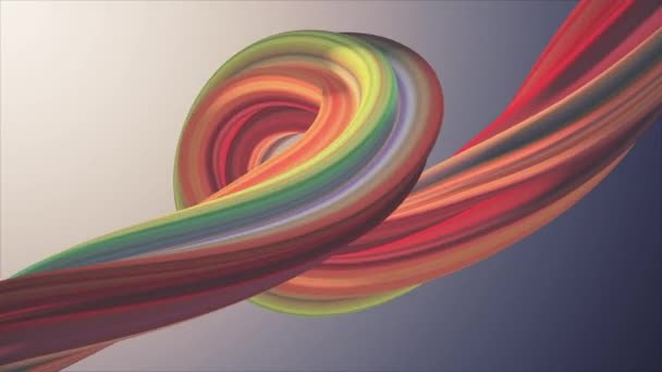 Cores suaves 3D curvo marshmallow corda doce sem costura loop abstrato forma animação fundo nova qualidade movimento universal dinâmico animado colorido alegre vídeo footage — Vídeo de Stock