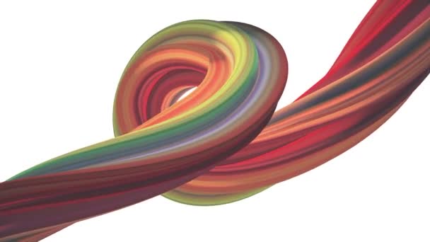 Couleurs douces 3D courbé guimauve corde bonbons boucle sans couture forme abstraite animation fond nouvelle qualité mouvement universel dynamique animé coloré joyeuse vidéo — Video