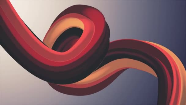 Мягкие цвета 3D изогнутый зефир веревки конфеты бесшовные петли абстрактной формы анимации фон новое качество универсальное движение динамические анимированные красочные радостные видео кадры — стоковое видео