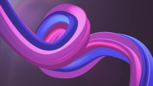 Colores suaves 3D curva malvavisco cuerda caramelo lazo sin costura forma abstracta animación fondo nueva calidad movimiento universal dinámico animado colorido alegre video metraje — Vídeo de stock