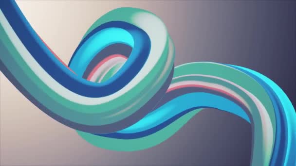 Zachte kleuren 3d gebogen marshmallow touw snoep naadloze loops abstracte vorm animatie achtergrond nieuwe kwaliteit universele beweging dynamische geanimeerde kleurrijke vrolijke videobeelden — Stockvideo