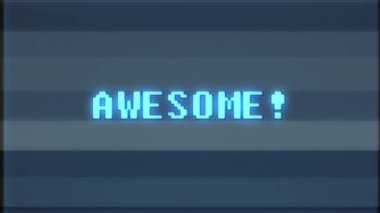 Retro video oyunu harika kelime metin bilgisayar tv arıza parazit gürültü ekran animasyon sorunsuz döngü yeni kalite evrensel vintage hareket dinamik animasyonlu arka plan renkli neşeli video m