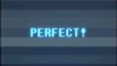 Retro video oyunu mükemmel kelime metin bilgisayar tv arıza parazit gürültü ekran animasyon sorunsuz döngü yeni kalite evrensel vintage hareket dinamik animasyonlu arka plan renkli neşeli video m