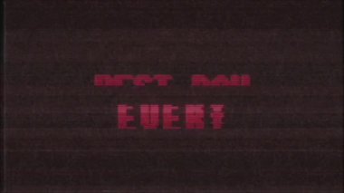 Retro video oyunu en iyi gün hiç kelime metin bilgisayar tv arıza parazit gürültü ekran animasyon sorunsuz döngü yeni kalite evrensel vintage hareket dinamik animasyonlu arka plan renkli neşeli video m