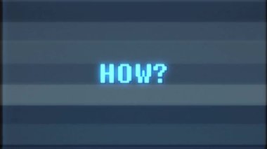 Retro video oyunu nasıl kelime metin bilgisayar tv arıza parazit gürültü ekran animasyon sorunsuz döngü yeni kalite evrensel vintage hareket dinamik animasyonlu arka plan renkli neşeli video m