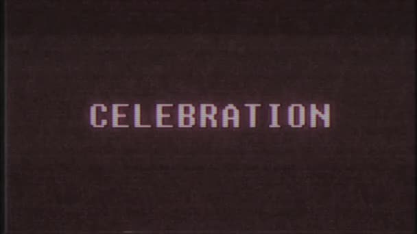 Ρετρό videogame γιορτή λέξη κείμενο υπολογιστή tv glitch παρεμβολές θορύβου οθόνη animation αδιάλειπτη βρόχο νέα ποιότητα Οικουμενική κίνηση vintage δυναμική κινούμενο φόντο πολύχρωμο χαρούμενη βίντεο m — Αρχείο Βίντεο