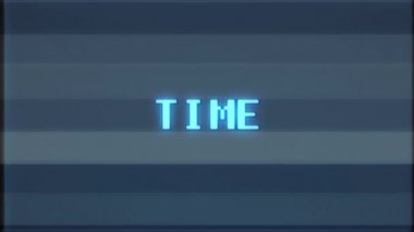 Retro video oyunu zaman word metin bilgisayar tv arıza parazit gürültü ekran animasyon sorunsuz döngü yeni kalite evrensel vintage hareket dinamik animasyonlu arka plan renkli neşeli video m