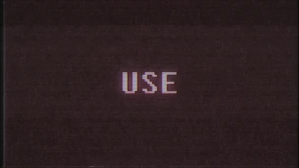 Ρετρό videogame Usw λέξη κείμενο υπολογιστή tv glitch παρεμβολές θορύβου οθόνη animation αδιάλειπτη βρόχο νέα ποιότητα Οικουμενική κίνηση vintage δυναμική κινούμενο φόντο πολύχρωμο χαρούμενη βίντεο m — Αρχείο Βίντεο