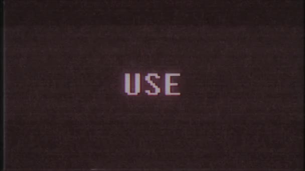 rétro jeu vidéo USW texte ordinateur tv glitch interférence bruit écran animation boucle transparente Nouvelle qualité universelle vintage mouvement dynamique animé fond coloré joyeux vidéo m 