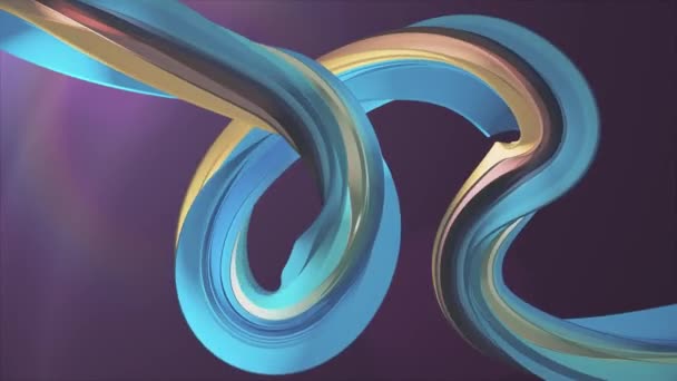 Colores suaves 3D curva malvavisco cuerda caramelo lazo sin costura forma abstracta animación fondo nueva calidad movimiento universal dinámico animado colorido alegre video metraje — Vídeos de Stock