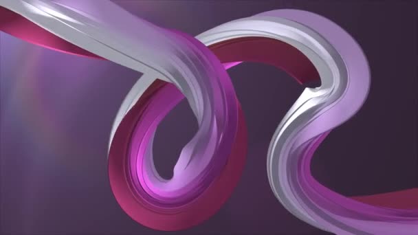 Soft colors 3D curved purple marshmallow rope candy seamless loop abstract shape animation background new quality universal motion dynamic animated colorful joyful video footage — Stock Video