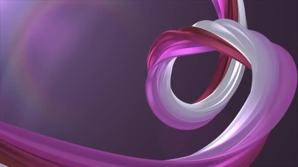 Colores suaves 3D curva púrpura malvavisco cuerda caramelo lazo sin costura forma abstracta animación fondo nueva calidad movimiento universal dinámico animado colorido alegre video metraje — Vídeos de Stock