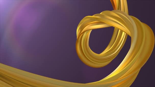 Mjuka färger 3d böjda gyllene marshmallow rep godis sömlös loop abstrakt form animation bakgrund nya kvalitet universella rörelse dynamiska animerad färgglada joyful videofilmer — Stockvideo