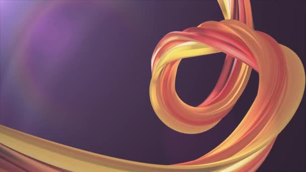 Yumuşak renkler 3d eğri hatmi ip şeker sorunsuz döngü soyut şekil animasyon arka plan yeni kalite evrensel hareket dinamik animasyonlu renkli neşeli video görüntüleri — Stok video