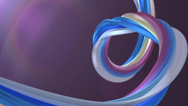 Soft colors 3D curved rainbow marshmallow rope candy seamless loop abstract shape animation background new quality universal motion dynamic animated colorful joyful video footage — Stock Video