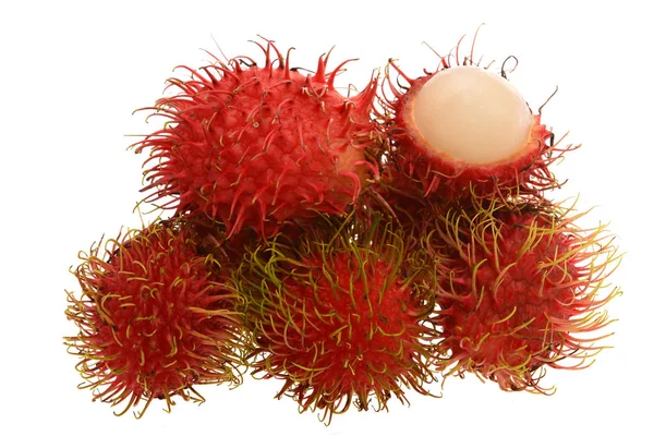 Rambutan, jeden kus loupané — Stock fotografie