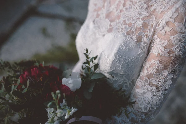 Gelin el buketi görünümünü yakın çekim