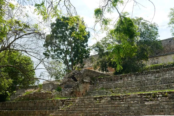 Uxmal mayskými ruinami Pyramide kultura Mexiko Yucatán — Stock fotografie