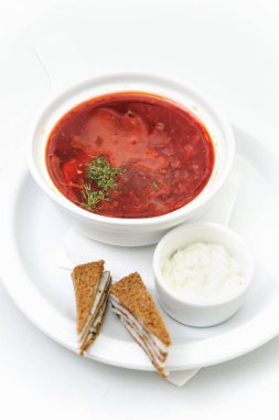 Ukrayna Ulusal çanak. Borsch.