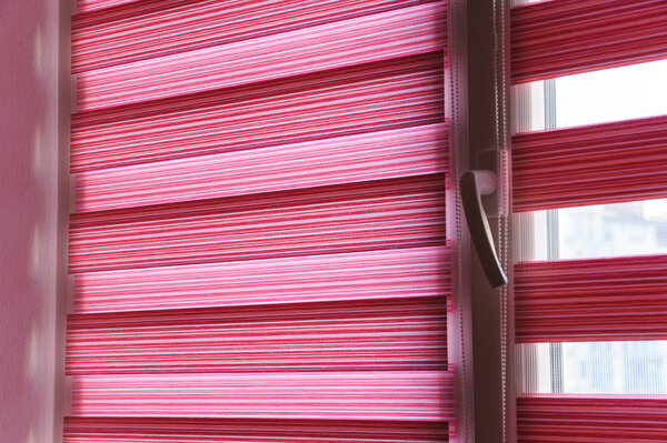 Fabric roller blinds on the window.