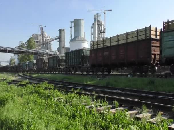 Güterzüge fahren vorbei. — Stockvideo