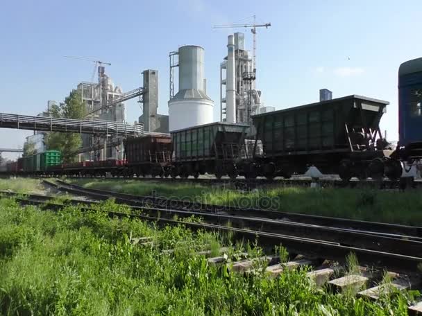 Trenurile de marfă trec . — Videoclip de stoc