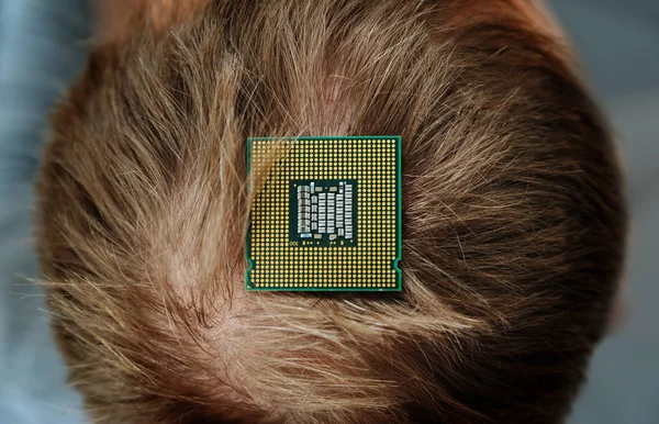 CPU is on the top of the human head.