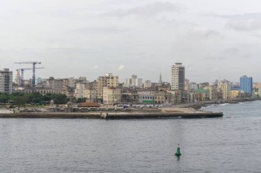 Havana, Küba'da Deniz Manzaralı, panoramik 