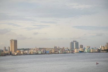 Havana, Küba'da Deniz Manzaralı, panoramik