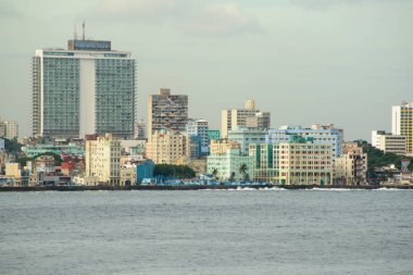 Havana, Küba'da Deniz Manzaralı, panoramik