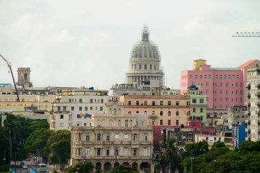 Havana, Küba'da Deniz Manzaralı, panoramik