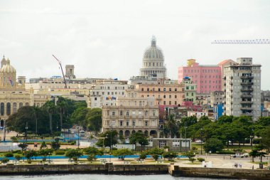 Havana, Küba'da Deniz Manzaralı, panoramik