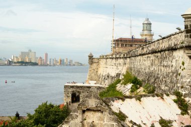 Havana, Küba'da Deniz Manzaralı, panoramik