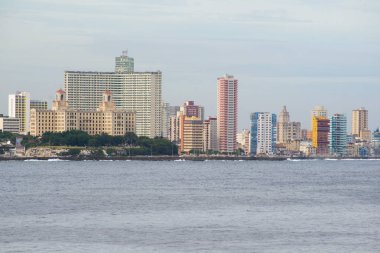 Havana, Küba'da Deniz Manzaralı, panoramik
