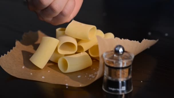 Продукты питания для итальянской пасты — стоковое видео