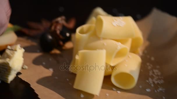 Składniki żywności makaron włoski — Wideo stockowe