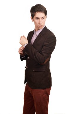 Beyaz arka plan üzerinde izole iş adamı portresi