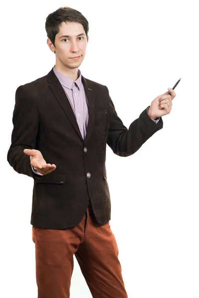 Retrato del alegre hombre de negocios hablando por teléfono —  Fotos de Stock