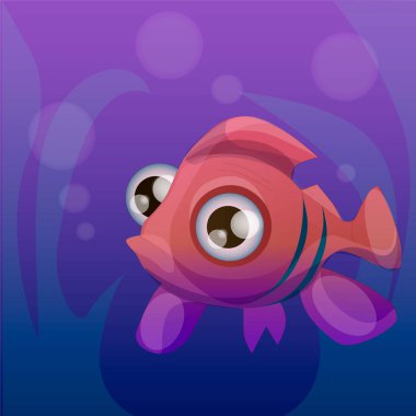 mavi su arka plan üzerinde kırmızı balık