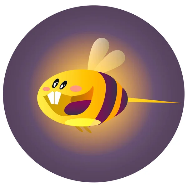 Illustration Cute Smiling Bee — Stock Vector