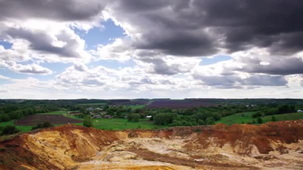 Summer,quarry, clouds running background time lapse — Stock Video