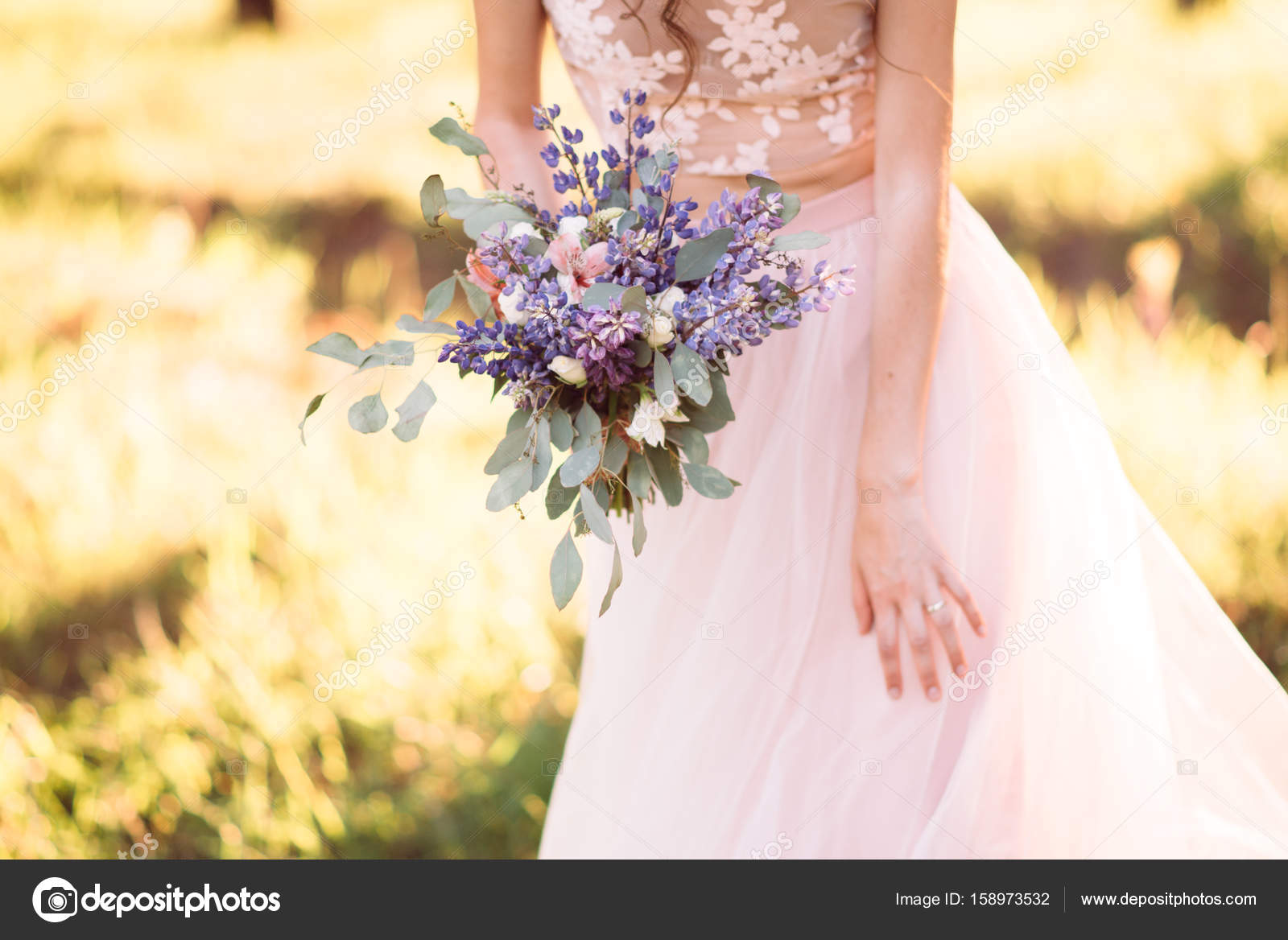 Wedding Bouquet Of Lupines Stock Photo C Zakharovaleksey 158973532