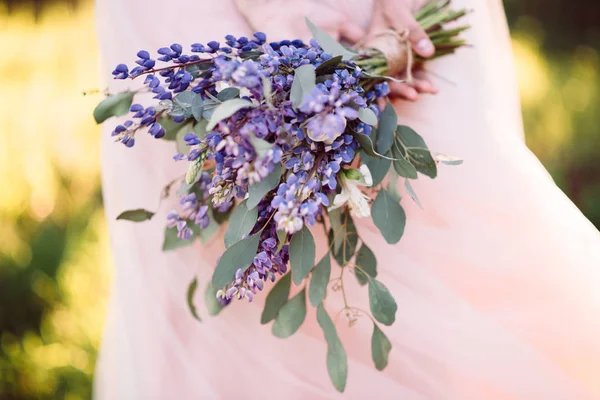 Wedding bouquet of lupines — Stock Photo, Image