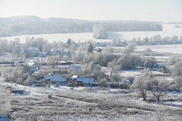 Winterlandschap Met Sneeuw Vorst — Stockfoto